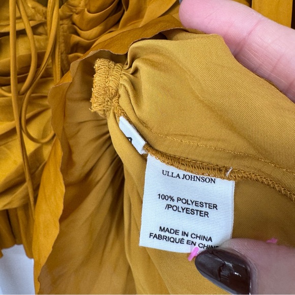 Ulla Johnson Mustard Yellow Ruched Blouse - Picture 9 of 12